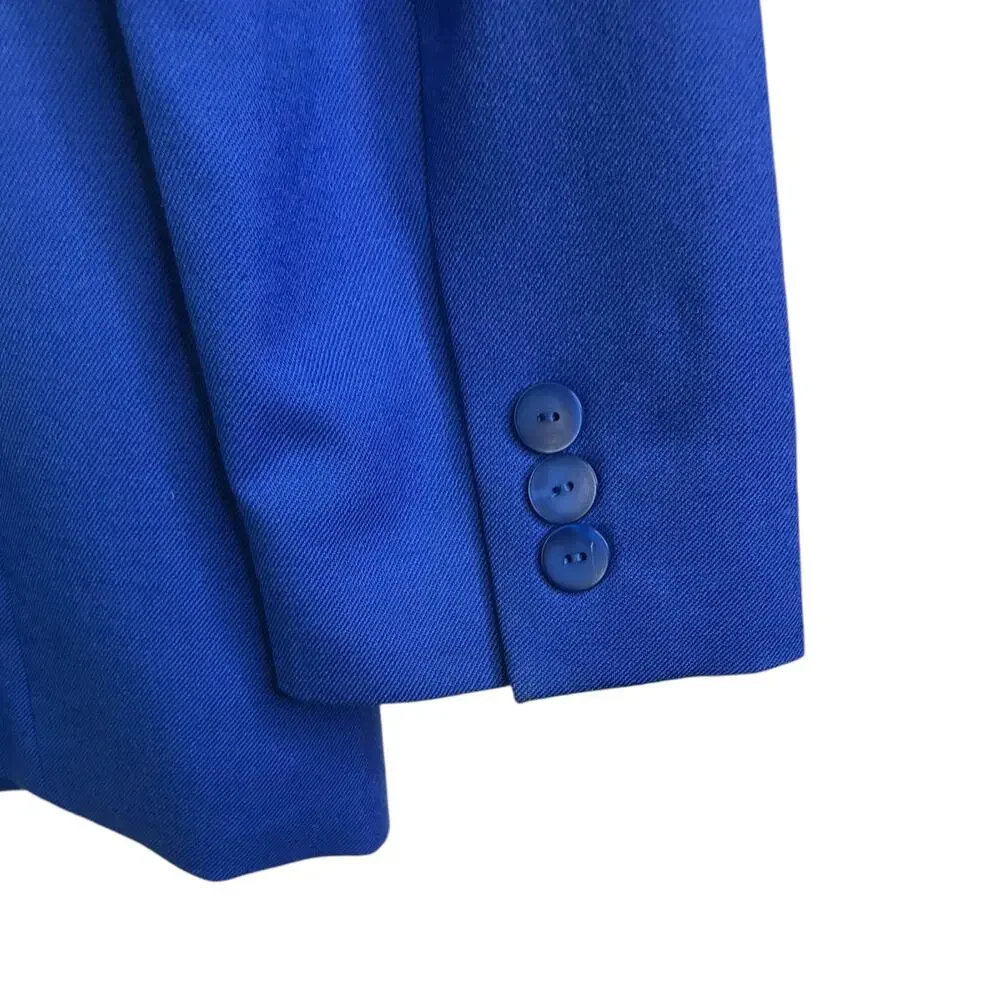 Pendleton Blazer Jacket Womens‎ Sz 10 Bright Blue 100% Wool Single Button